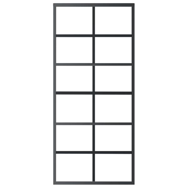 vidaXL Posuvn&eacute; dvere ESG sklo a hlin&iacute;k 90x205 cm čierne