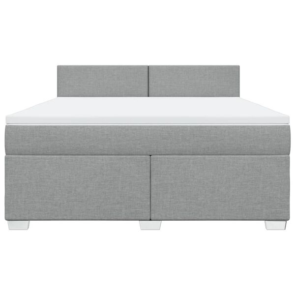 vidaXL Boxspring posteľ s matracom bledosivá 180x200 cm látka