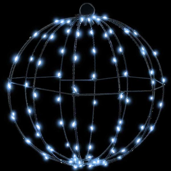 vidaXL Lopta s 192 LED-i 2 pcs Studená biela 30 cm Kov