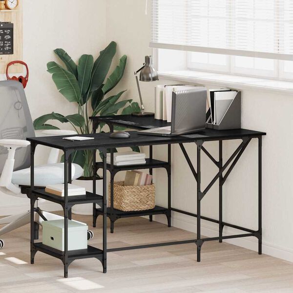 vidaXL St&ocirc;l Čierny dub 139 x 139 x 75 cm Kompozitn&eacute; drevo