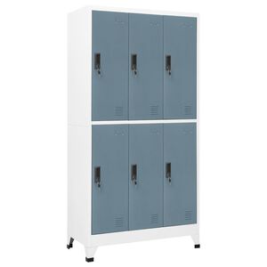 vidaXL Uzamykacia skriňa bledosiv&aacute; a tmavosiv&aacute; 90x45x180 cm oceľov&aacute;