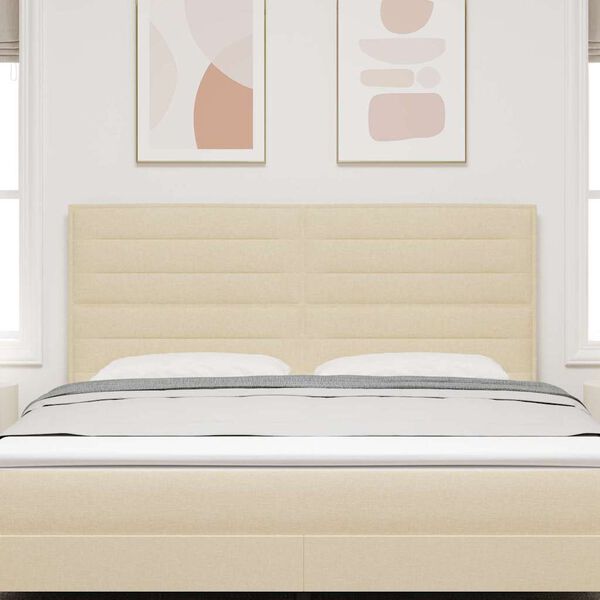 vidaXL LED hlavov&aacute; doska s čelnou doskou Kr&eacute;mov&aacute; 180 cm Polyester