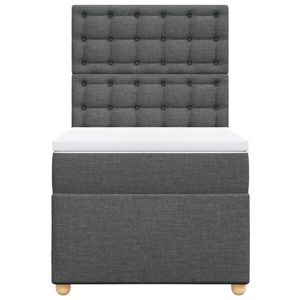 vidaXL Boxspring posteľ s matracom tmavosiv&aacute; 100x200 cm l&aacute;tka