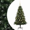 vidaXL Umel&yacute; vianočn&yacute; stromček s guľami 120 cm 150 LED Tepl&aacute; biela
