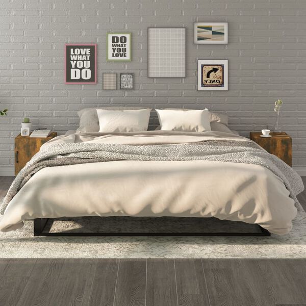 vidaXL Nočné stolíky 2 ks dymový dub spracované drevo