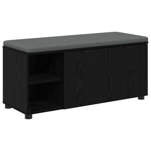 vidaXL Predsieňov&aacute; lavica s vank&uacute;&scaron;om Čierny Dub 100 x 38 x 46 cm