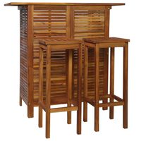 vidaXL 3-dielna súprava barového stola a stoličiek masívne akáciové drevo