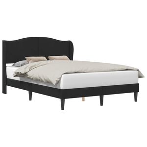 vidaXL R&aacute;m postele s čelnou doskou Čierna 160 x 200 cm Zamat