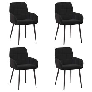 vidaXL Jed&aacute;lensk&eacute; stoličky 4 pcs Zamat Čierna 57 x 50 x 85 cm