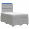 vidaXL LED boxspring posteľ s matracom Svetlosiv&aacute; 120 x 190 cm L&aacute;tka