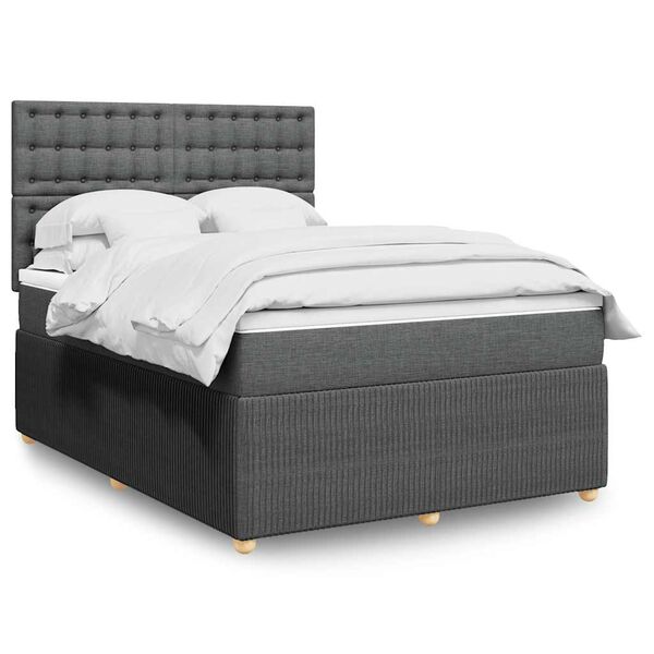 vidaXL Boxspring posteľ s matracom tmavosiv&aacute; 160x200 cm l&aacute;tka