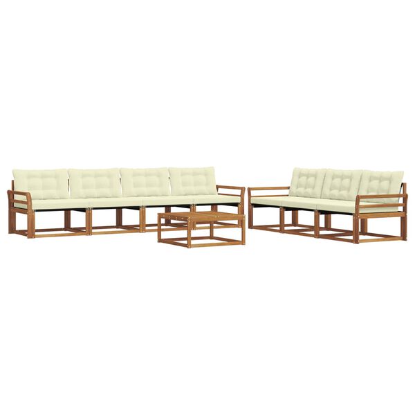 vidaXL Z&aacute;hradn&aacute; s&uacute;prava gaučov s vank&uacute;&scaron;om 8 pcs Pr&iacute;rodn&aacute; a kr&eacute;mov&aacute;