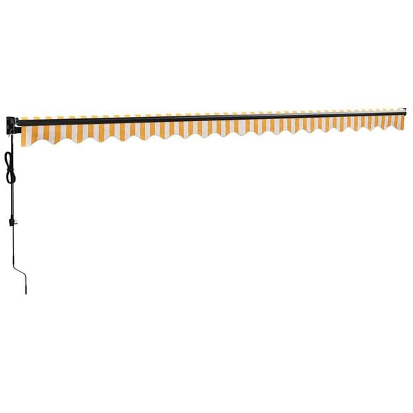 vidaXL Automatick&aacute; zaťahovacia mark&iacute;za, žlt&aacute; a biela 5x3 m