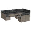 vidaXL 13-dielna z&aacute;hradn&aacute; sedacia s&uacute;prava s vank&uacute;&scaron;mi siv&aacute; polyratanov&aacute;