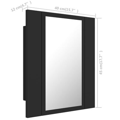 vidaXL LED kúpeľňová zrkadlová skrinka sivá 40x12x45 cm