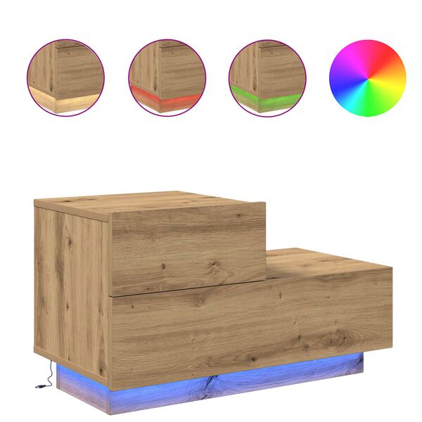 vidaXL Nočn&yacute; stol&iacute;k Remeseln&yacute; dub 70 x 36 x 40,5 cm Kompozitn&eacute; drevo