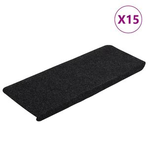 vidaXL Samolepiace n&aacute;&scaron;ľapy na schody 15 ks 65x24,5x3,5 cm čierne