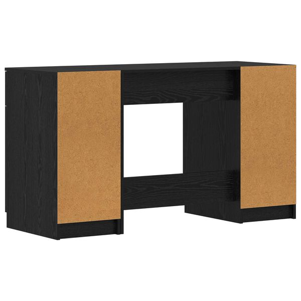 vidaXL Stôl so zásuvkou Čierny dub 133 x 50 x 75 cm Kompozitné drevo