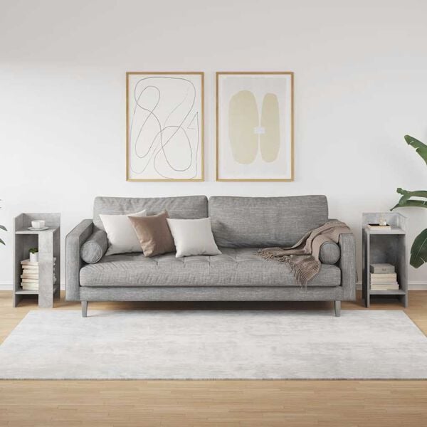 vidaXL Bočn&eacute; stol&iacute;ky 2 ks s policou bet&oacute;novosiv&aacute; 25,5x27x60 cm