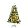 vidaXL Umel&yacute; v&yacute;klopn&yacute; vianočn&yacute; stromček 150 LED a sada g&uacute;ľ 120 cm