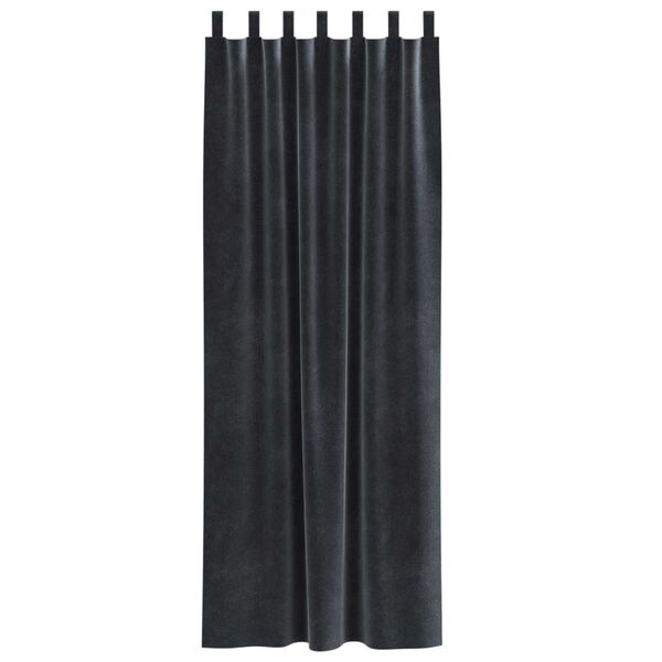 vidaXL Zatemňovacie závesy 2 pcs Tmavo šedá 140 x 225 cm Zamat
