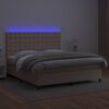 vidaXL Boxspring posteľ matrac a LED kapuč&iacute;nov&aacute; 160x200 cm umel&aacute; koža