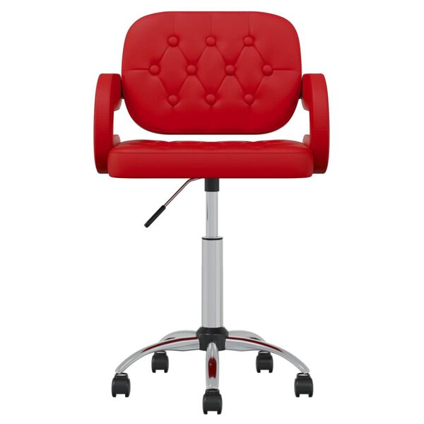 vidaXL Otočn&eacute; jed&aacute;lensk&eacute; stoličky 4 ks v&iacute;novo-červen&eacute; umel&aacute; koža