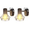 2 čierne n&aacute;stenn&eacute; lampy s LED žiarovkou, industri&aacute;lny &scaron;t&yacute;l, dr&ocirc;ten&eacute;