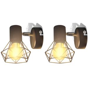 2 čierne n&aacute;stenn&eacute; lampy s LED žiarovkou, industri&aacute;lny &scaron;t&yacute;l, dr&ocirc;ten&eacute;