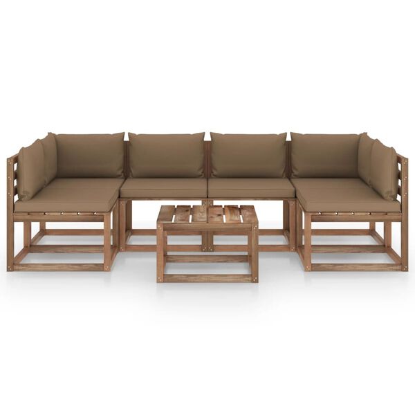 vidaXL 7-dielna paletov&aacute; s&uacute;prava s podložkami, impregnovan&aacute; borovica