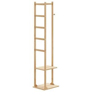 vidaXL Ve&scaron;iak na kab&aacute;ty s h&aacute;čikmi a policami 38,5x30x156 cm bambus