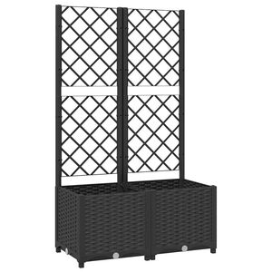 vidaXL Z&aacute;hradn&yacute; kvetin&aacute;č s mriežkou čierny 80x40x136 cm PP