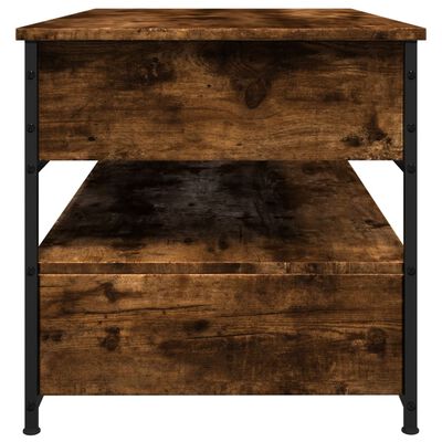 vidaXL Konferenčný stolík, tmavý dub 85x50x50 cm, kompozitné drevo+kov