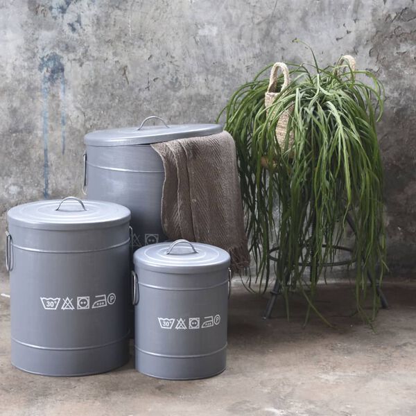 LABEL51 K&ocirc;&scaron; na bielizeň 40x40x58 cm L starožitn&yacute; čierny