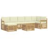 vidaXL Z&aacute;hradn&aacute; s&uacute;prava gaučov 8 pcs Biela a kr&eacute;mov&aacute; 59 x 59 x 37 cm