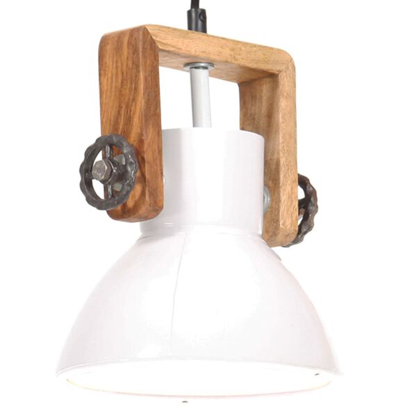 vidaXL Industri&aacute;lna z&aacute;vesn&aacute; lampa 25 W biela 19 cm okr&uacute;hla E27