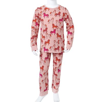 Detské pyžamo s dlhými rukávmi svetloružové 128