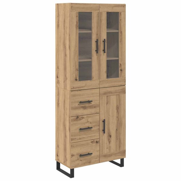 vidaXL Highboard so z&aacute;suvkou 2 pcs Remeseln&yacute; dub Kompozitn&eacute; drevo
