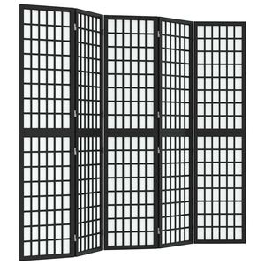 vidaXL Skladac&iacute; parav&aacute;n s 5 panelmi japonsk&yacute; &scaron;t&yacute;l 200x170 cm čierny