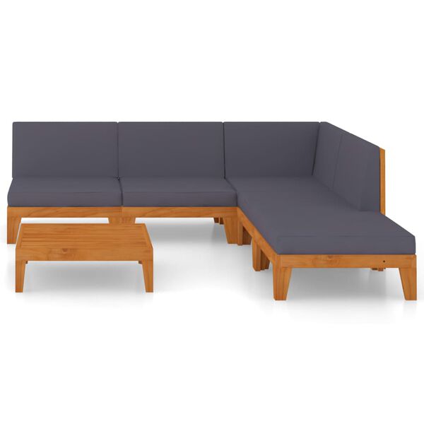 vidaXL 6-dielna z&aacute;hradn&aacute; sedacia s&uacute;prava s podložkami ak&aacute;ciov&yacute; mas&iacute;v