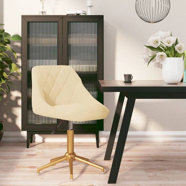 vidaXL Otočn&aacute; jed&aacute;lensk&aacute; stolička kr&eacute;mov&aacute; zamatov&aacute;