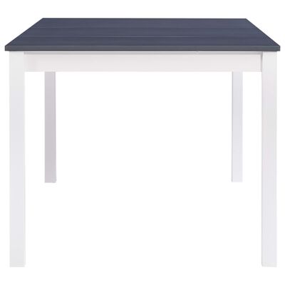 vidaXL Jedálenský stôl, biely a sivý 180x90x73 cm, borovicové drevo