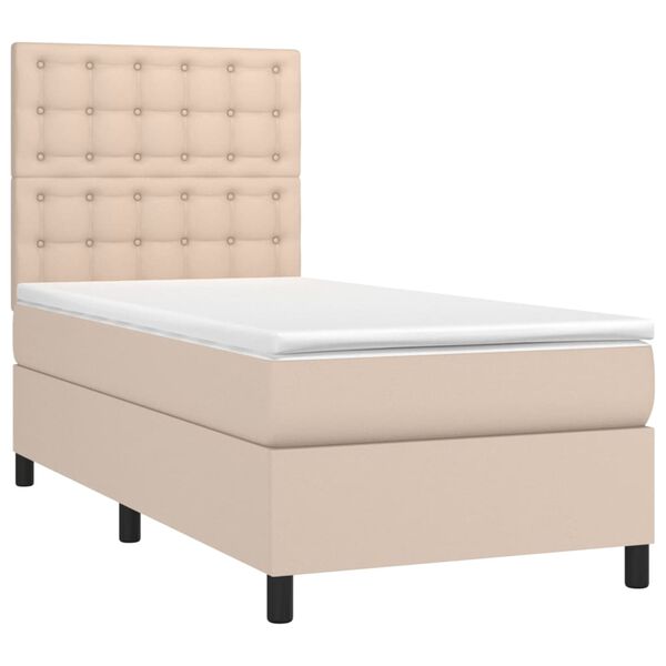 vidaXL Boxspring posteľ s matracom kapuč&iacute;nov&aacute; 80x200 cm umel&aacute; koža