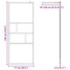 vidaXL Stena walk-in sprchy Čierna 80 x 195 x 0.5 cm Sklo a hliník