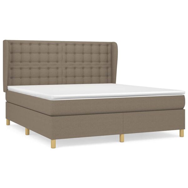 vidaXL Posteľn&yacute; r&aacute;m boxspring s matracom sivohned 180x200 cm l&aacute;tka
