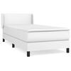 vidaXL Boxspring posteľ s matracom biela 90x190 cm umel&aacute; koža