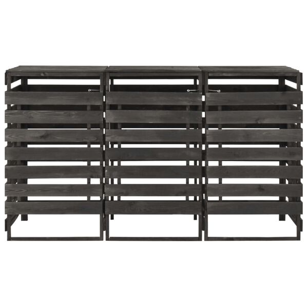 vidaXL Ohrada na tri odpadkové koše 210x75x121 cm, borovica s náterom