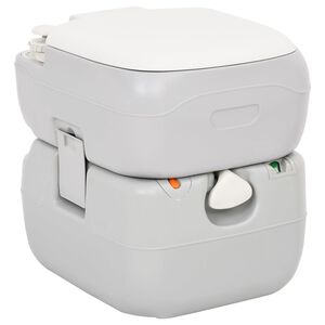 vidaXL Prenosn&eacute; kempingov&eacute; WC &scaron;edo-biele 22+12 l HDPE