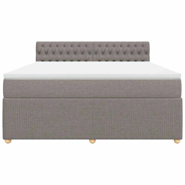 vidaXL Posteľn&yacute; r&aacute;m boxspring s matracom sivohned 180x200 cm l&aacute;tka