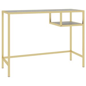 vidaXL Poč&iacute;tačov&yacute; st&ocirc;l, čierny mramor 100x36x74 cm, tvrden&eacute; sklo